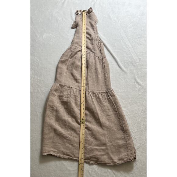 Le Raganne Womens Italian Linen Midi Dress Sz L Dusty Lavender Beach Cottagecore - Picture 7 of 8